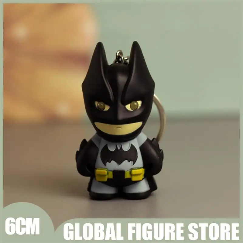 6cm The Dark Knight Rises Action Figures Batman Eyes Glow Model Keychain Anime Decoration Model Dolls Kids Birthday Gifts Toys