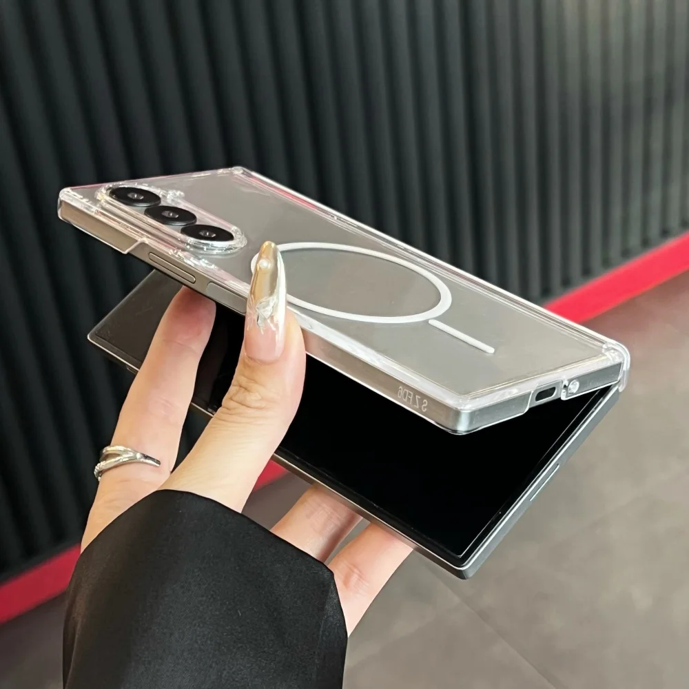 Para Samsung Z Fold 7 funda de teléfono con bisagra magnética mate para Samsung Galaxy Fold7 6 5 4 5G carga inalámbrica cubierta dura a prueba de golpes para PC