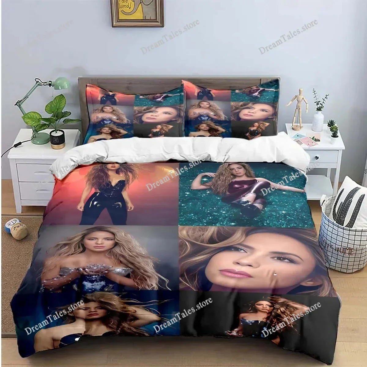 Colombia Pop Female Singer S-Shakira Pattern Bedding Sets Bed Supplies Set Duvet Cover Bedding Set Luxury Gift Home Textile02996