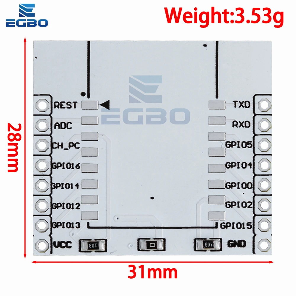 ‌ ESP8266 مجلس تطوير محول WiFi التسلسلي |   وحدة اندلاع عالمية لـ ESP-07/08/12E/12F مع 3.3 فولت/5 فولت