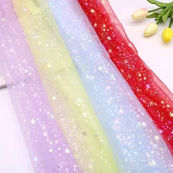 50x150cm Iridescent Star Tulle Fabric Wedding Birthday DIY Party Photograph Backdrop Girl Tutu Skirt Cloth Accessories Supply