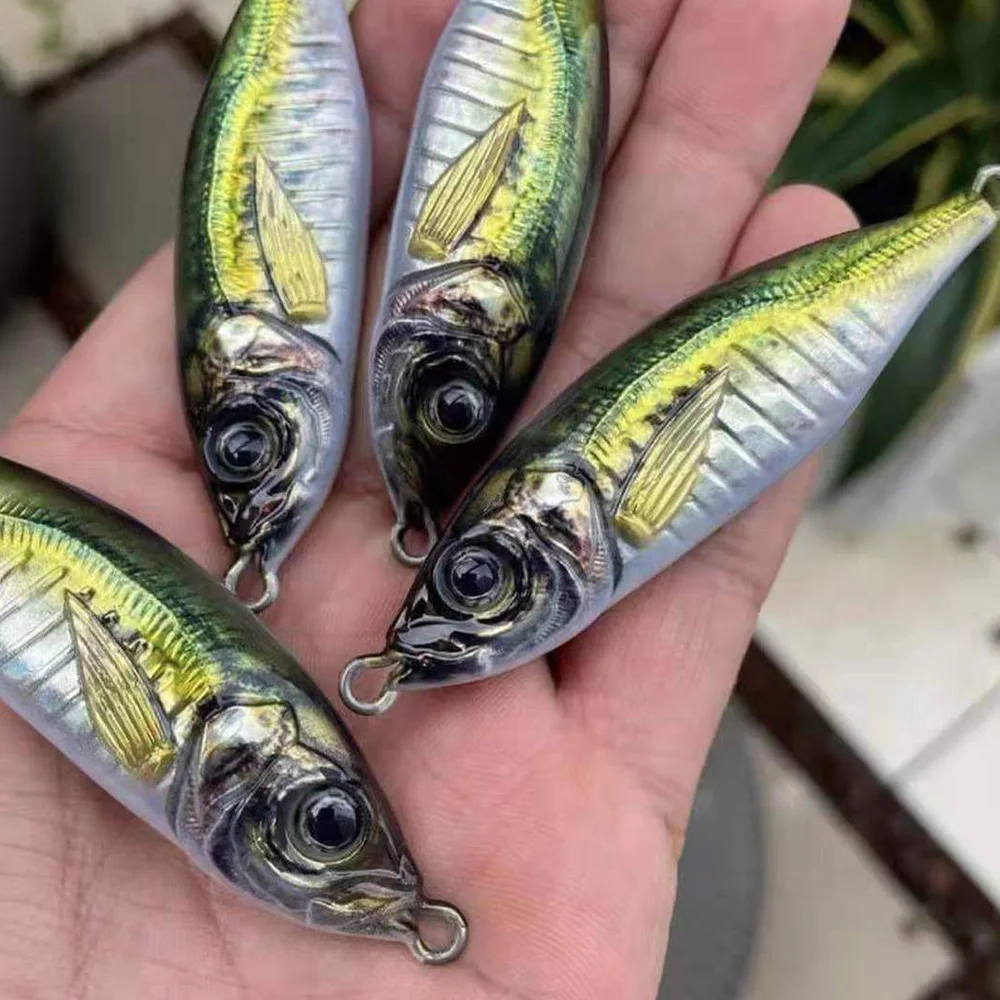 Metal Jig 7g-80g 3D Printing Trout Shore Jigging Lure Slow Pitch Jigs Saltwater Hook Bass Fish Bait for Mahi Wahoo Marlin Tuna