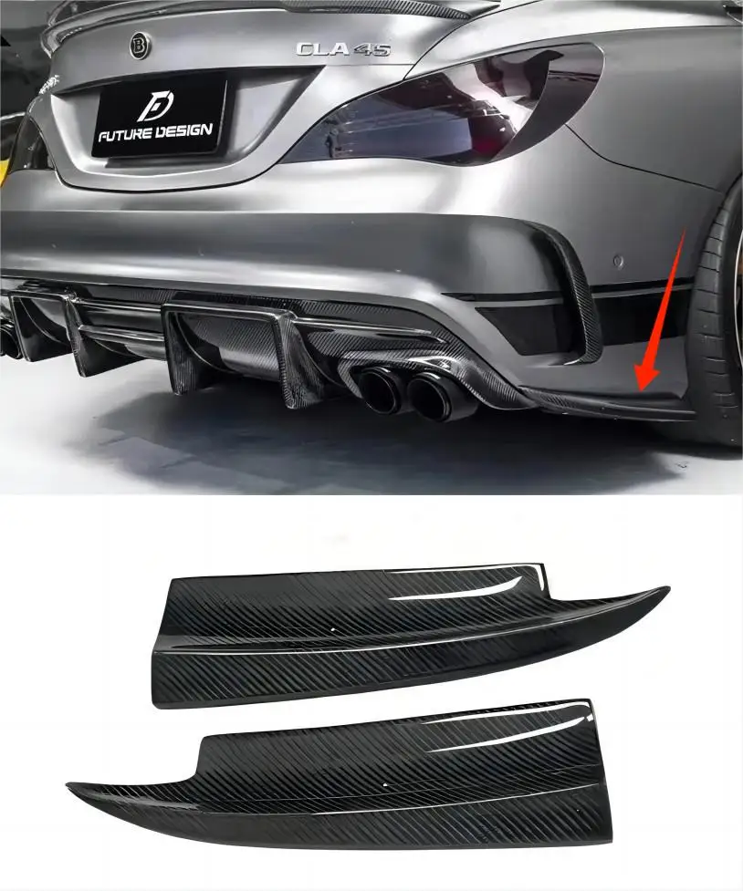 

Car Carbon Fiber Rear Bumpper Splitters For Mercedes Benz CLA Class W117 C117 CLA45 AMG 2014 - 2019 FRP Rear Bumper Splitters