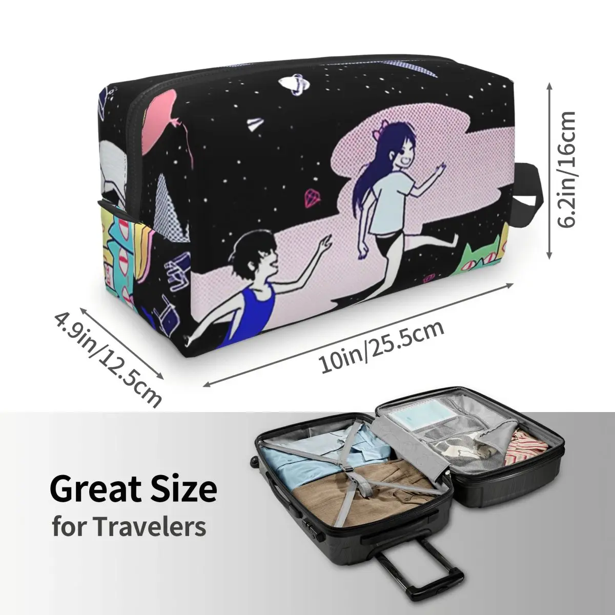 Omori Makeup Bag Cosmetic Organizer Storage Dopp Kit Toiletry Cosmetic Bag for Women Beauty Travel Pencil Case