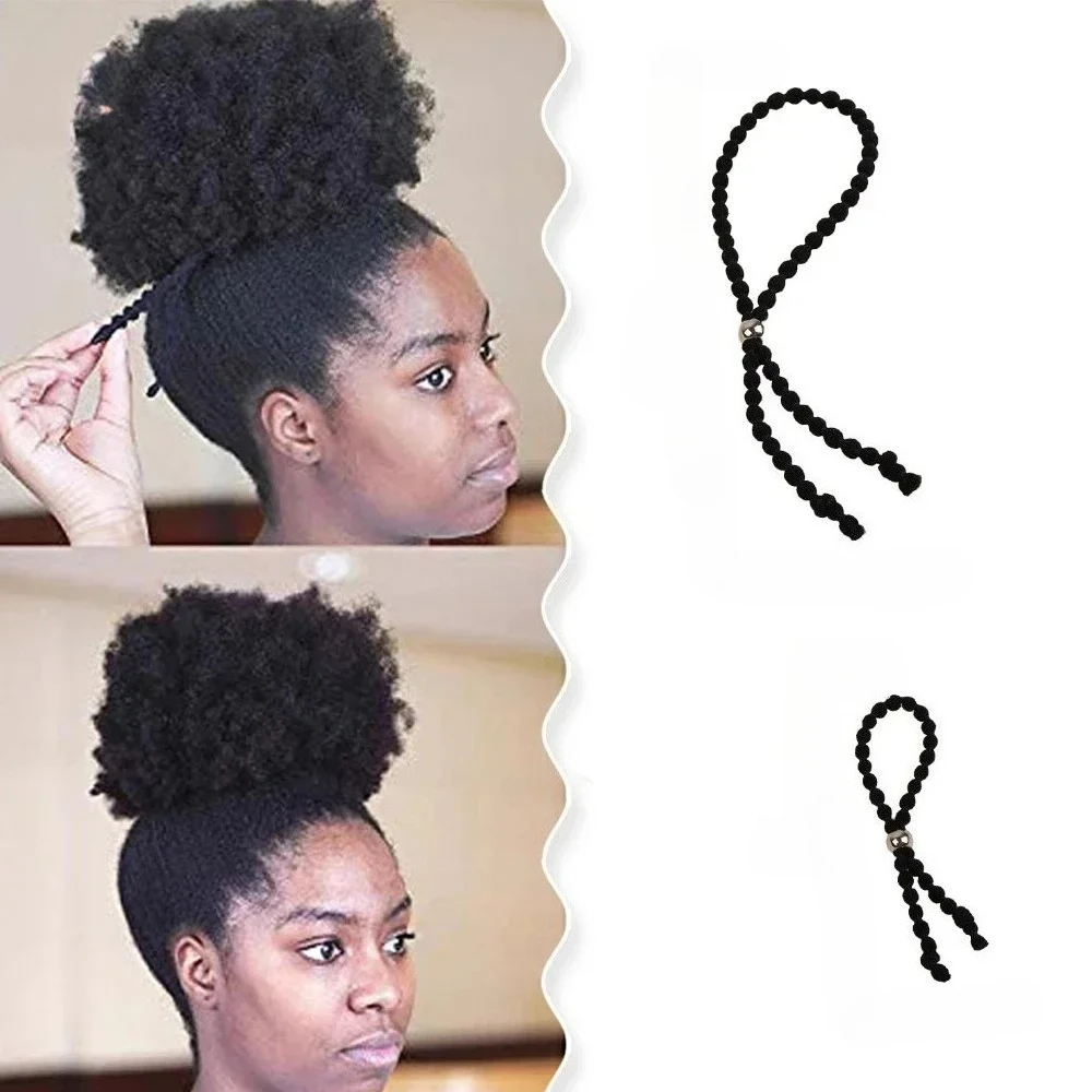 DIY High Elastic Hair Bands Adjustable Lazy Hair Rope Long Lasting Continuous Ponytail Holder Adjustable Thick Hair Styling Ring
