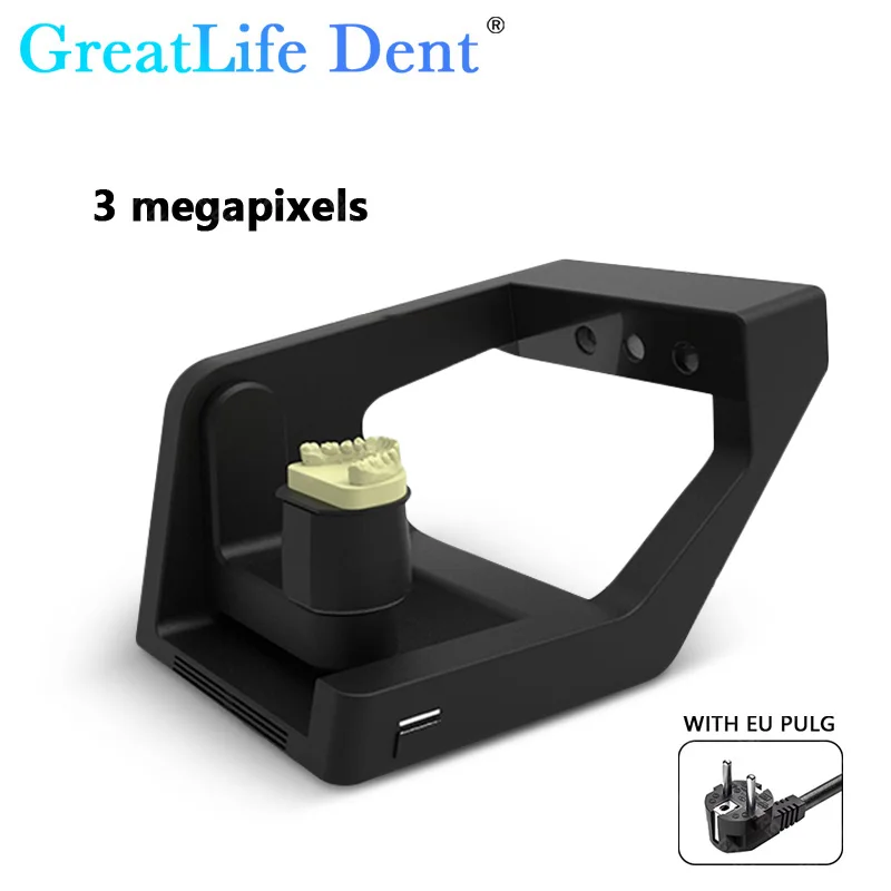 GreatLife Dent Dental EXOCAD 1.3/3 ميجا بكسل ثلاثية الأبعاد الضوء الأزرق الرقمي QScan الماسح الضوئي لسطح المكتب فائق السرعة CAD CMD والبرمجيات