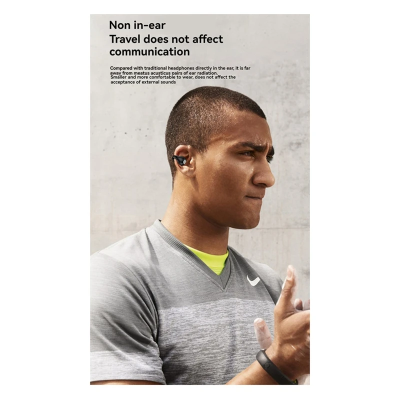 Auriculares inalámbricos de conducción ósea con Clip para la oreja, cascos inalámbricos Bluetooth 5,3 para correr y andar en bicicleta