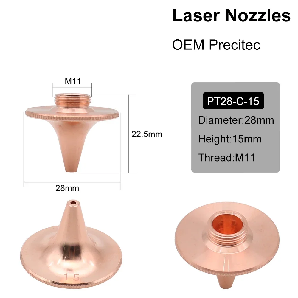 Precitec d Typ Laser düse Ein schicht durchmesser 28mm Kaliber 1.5/2,0 für Precitec Faserlaser schneidkopf