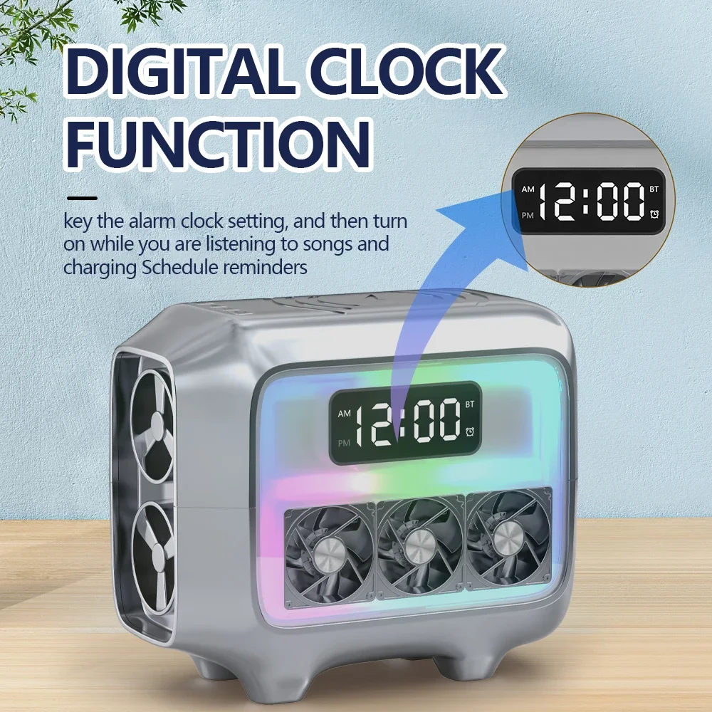 Neue LED-Uhr Mini Smart tragbare Bluetooth-Lautsprecher bunte Lichteffekt Multifunktion 15w schnelle Handy drahtlose Ladegeräte