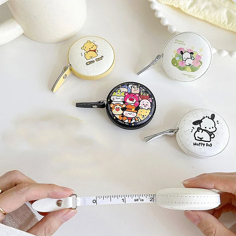 Sanrios My Melody Kuromi Pochacco Measuring Height Clothes Legs Bustcartoon Portable Retractable Tape Mini Gadget Ruler Band