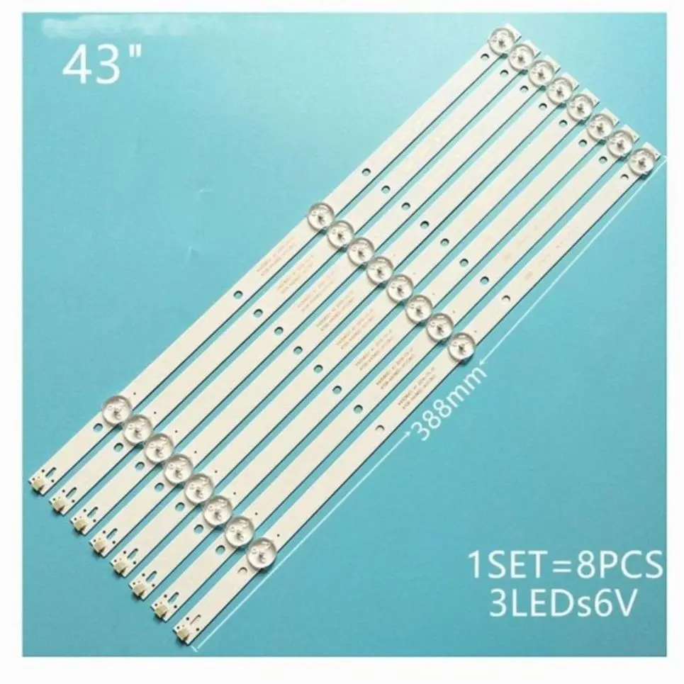 Backlight for TV Philips 43PFS4012/12, K430WDC1, AOC LE43M3570, K430WDK3, Philips 43PFS4062/60, (set of 8 pcs)