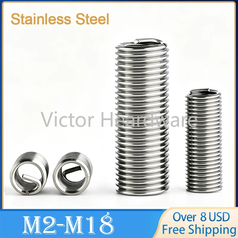Stainless Steel Coiled Wire Helical Bushing Threaded Inserts Screw Thread Repair M2 M2.5 M3.5 M4 M5 M6 M8 M10 M12 M14 M16 M18