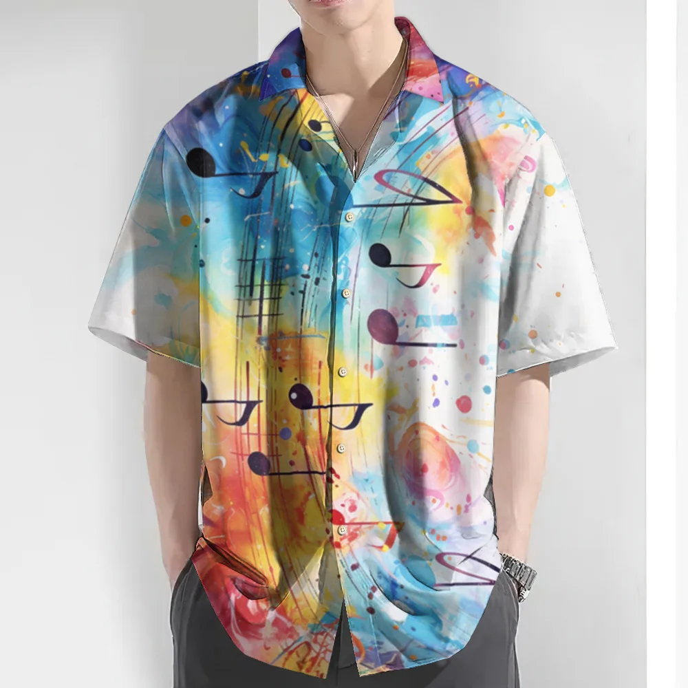 Nieuwe Kleurrijke Print Hawaiiaanse Shirts Voor Mannen Mode Casual Heren Shirt Zomer Adem Korte Mouw Shirt Oversized Man Kleding Tops