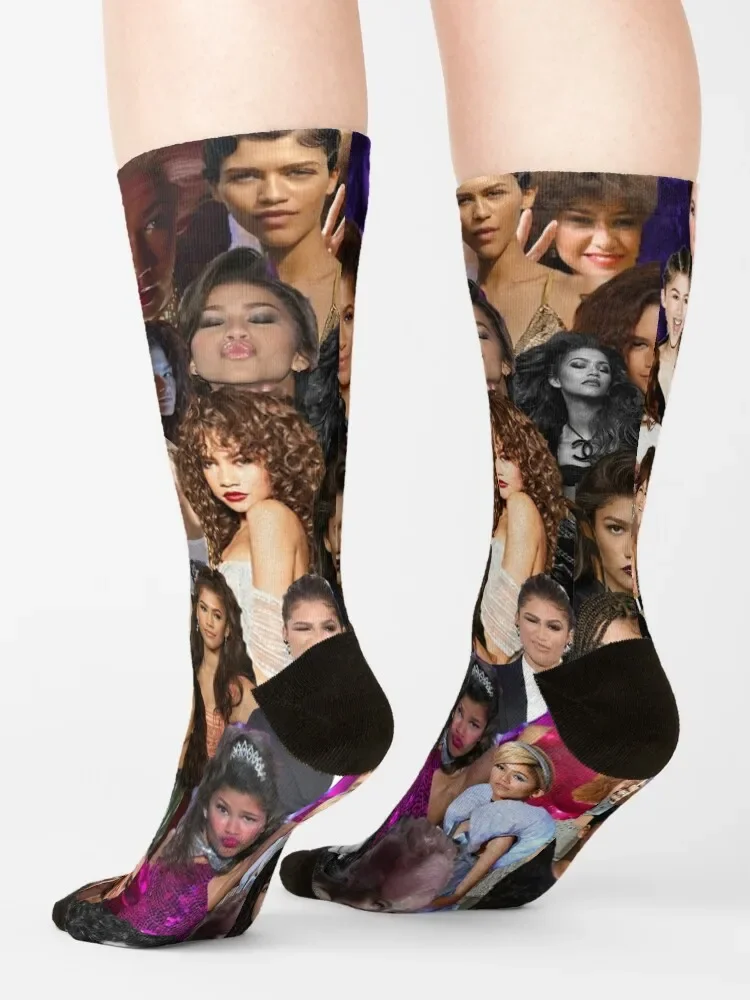 Zendaya Collage Socks basketball sheer cartoon set Socks Girl Men's