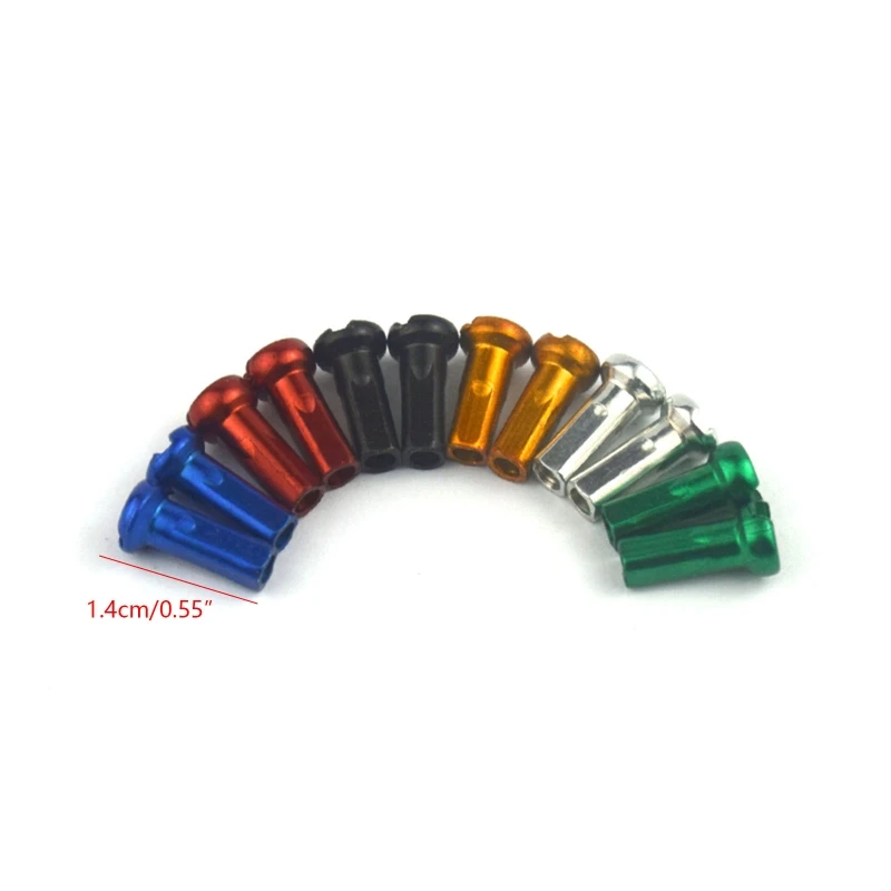 60Pcs/pack MTB Bike Road Bicycle Nipples 14G 14mm 2.0mm Ultralight High Strength Colorful Spokes Nipple Bike Spoke Caps