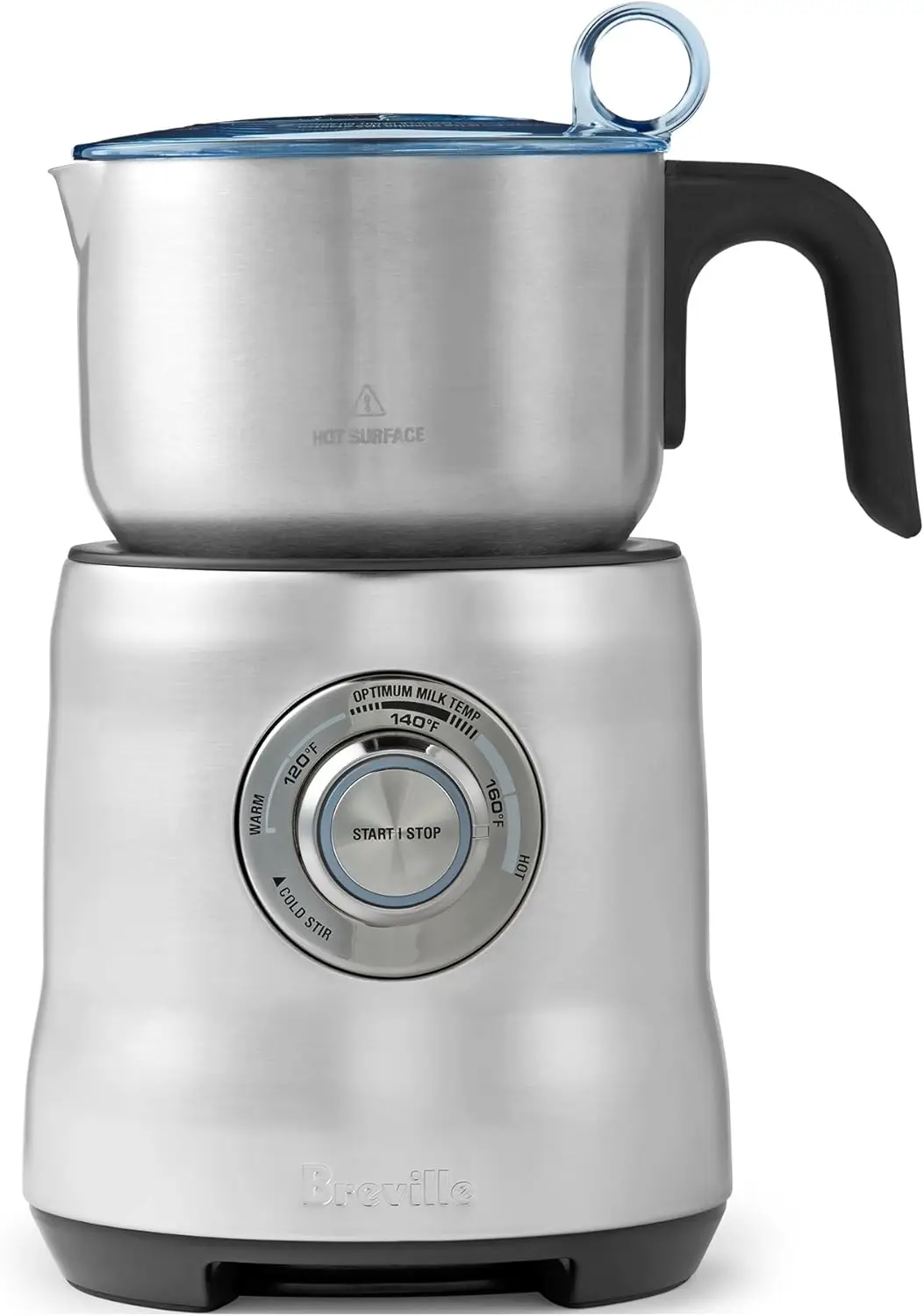 

Stainless Steel Milk Frother with Induction Heating, Auto Shut-Off, and Dishwasher-Safe Jug