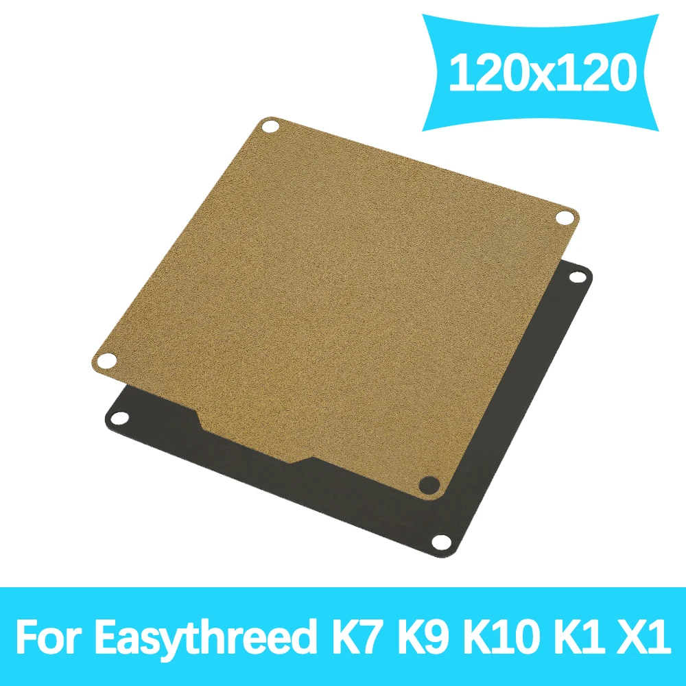 Placa de Construcción de Textura Doble Cara para Easythreed K7 K9 K10 K1 X1, Lámina de 120x120 mm con Base Magnética para Mini Impresora 3D