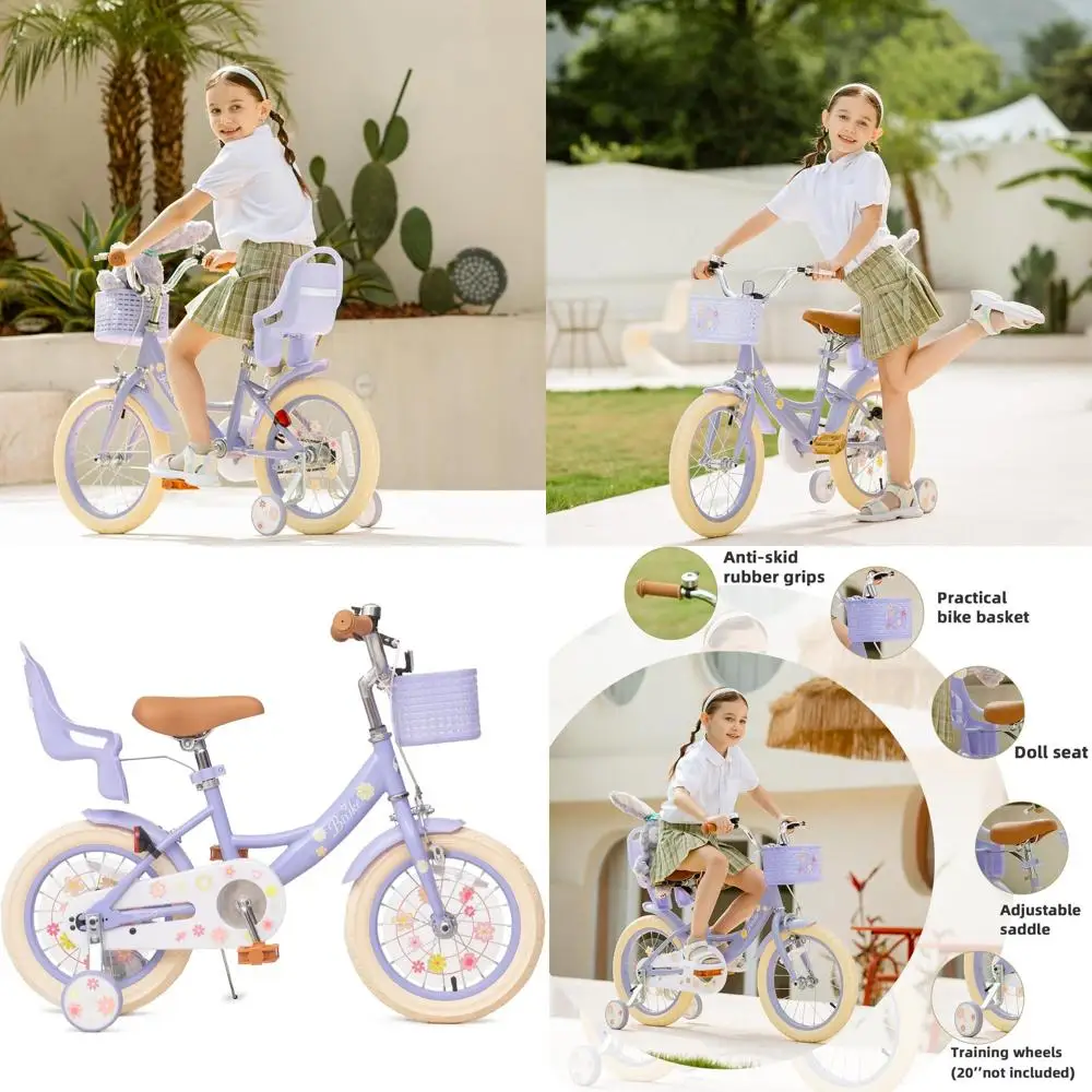 

Велосипед для девочек с корзиной для малышей и детей в возрасте от 3 до 14 лет, 12, 14, 16, 18 дюймов, с тренировочными колесами, 20 дюймов, с подставкой и задним гонкам