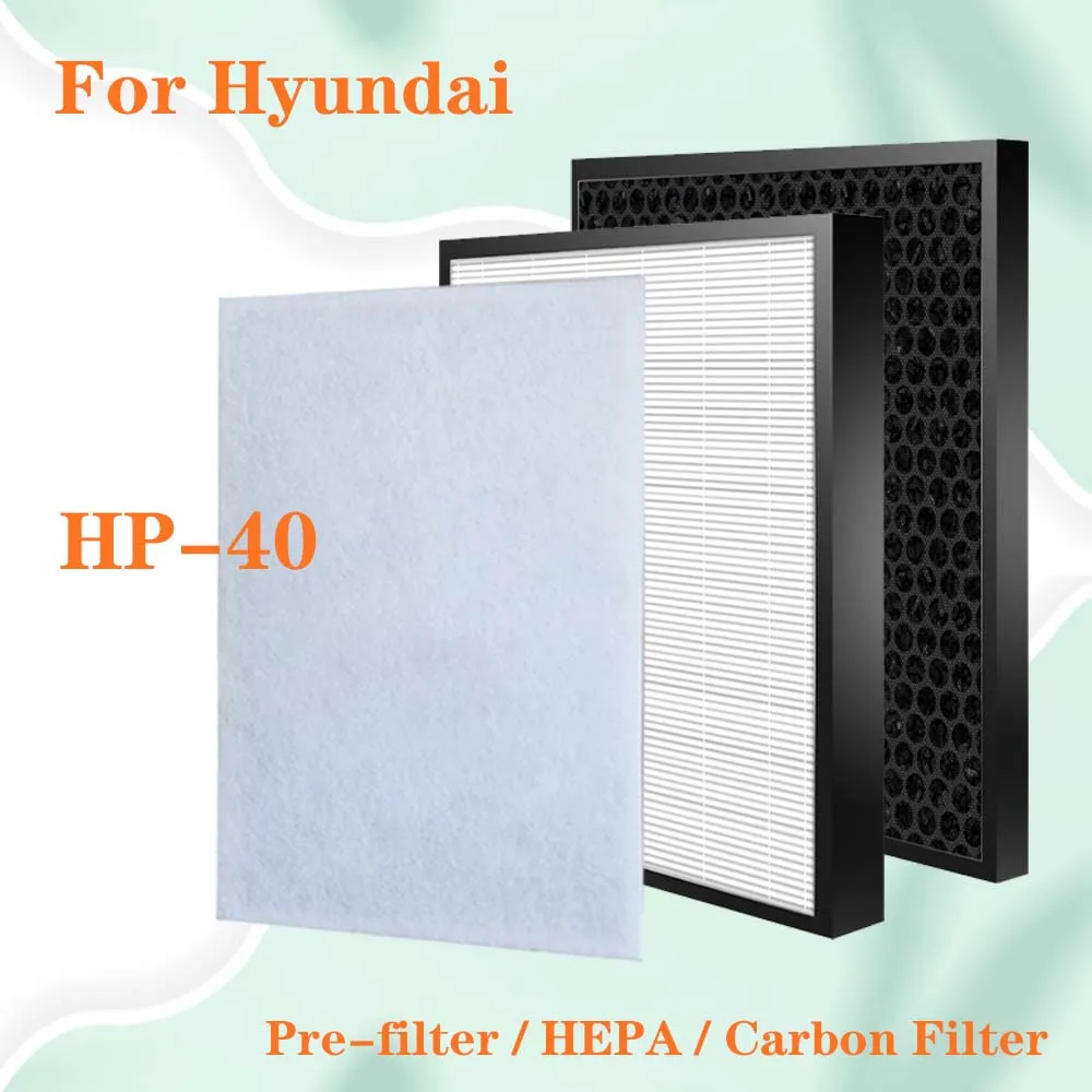 For Hyundai HP-40 Air Purifier Replacement True HEPA Filter and Carbon Filter