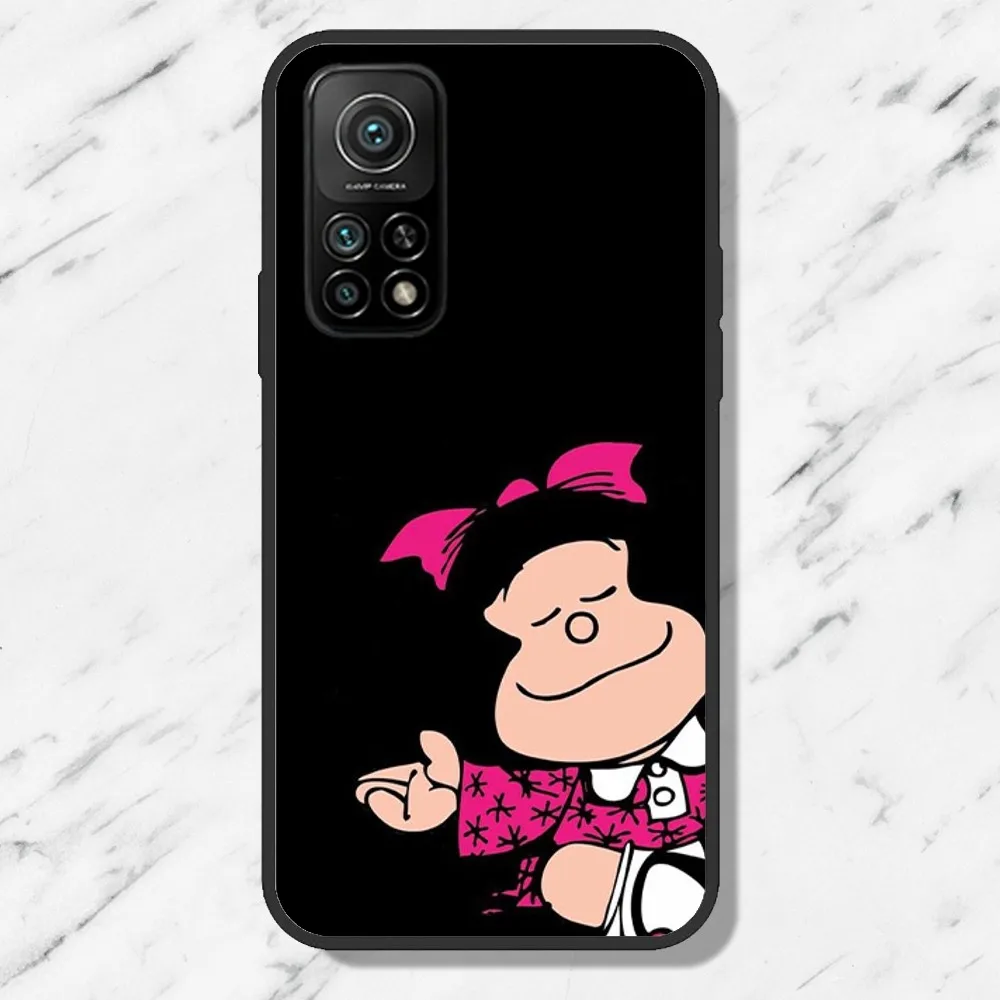 Cartoon M-Mafalda Phone Case For Samsung Galaxy S21 S22 S23 S24 Ultra S20 Lite S30 Note Black Shell