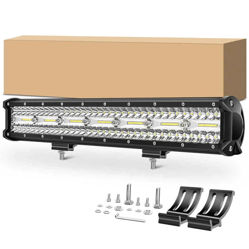 20 Inch LED Light Bar Spot Flood Combo Beam Offroad LED Driving Lights for Jeep Truck Off-Road Vehicles 4x4 ATVS UTVS,12V 24V