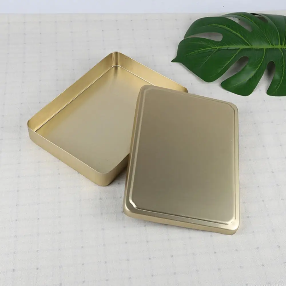 Aluminum Vintage Lunch Box Rectangle Food Container Single-layer School Lunch Box Food Snack Storage Container Bento Box