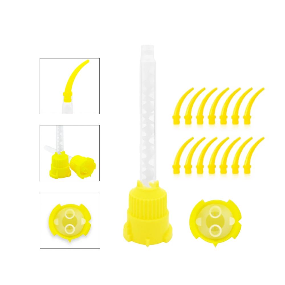 50/100Pcs Dental Mixing Tips Disposable Nozzles Head Impression Materials Silicone Rubber Conveying Head Mixing Tube Dentistry