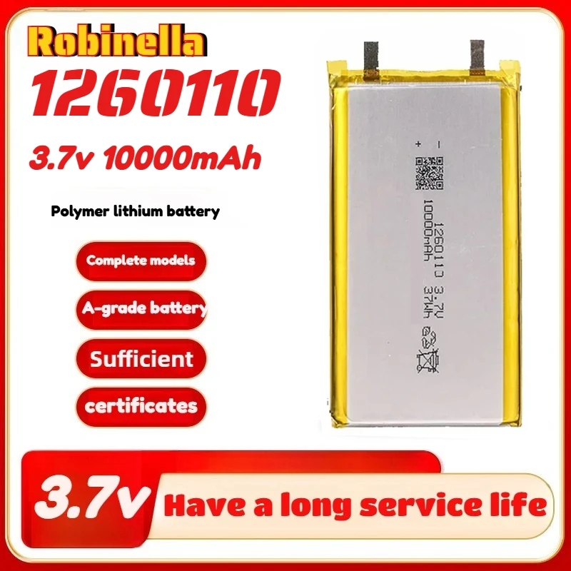 Haute qualité 3.7 V 10000 mAh 1260110 Batteries polymères rechargeables Lipo li-po pour jouet batterie externe GPS ordinateur portable Camping lumières bricolage