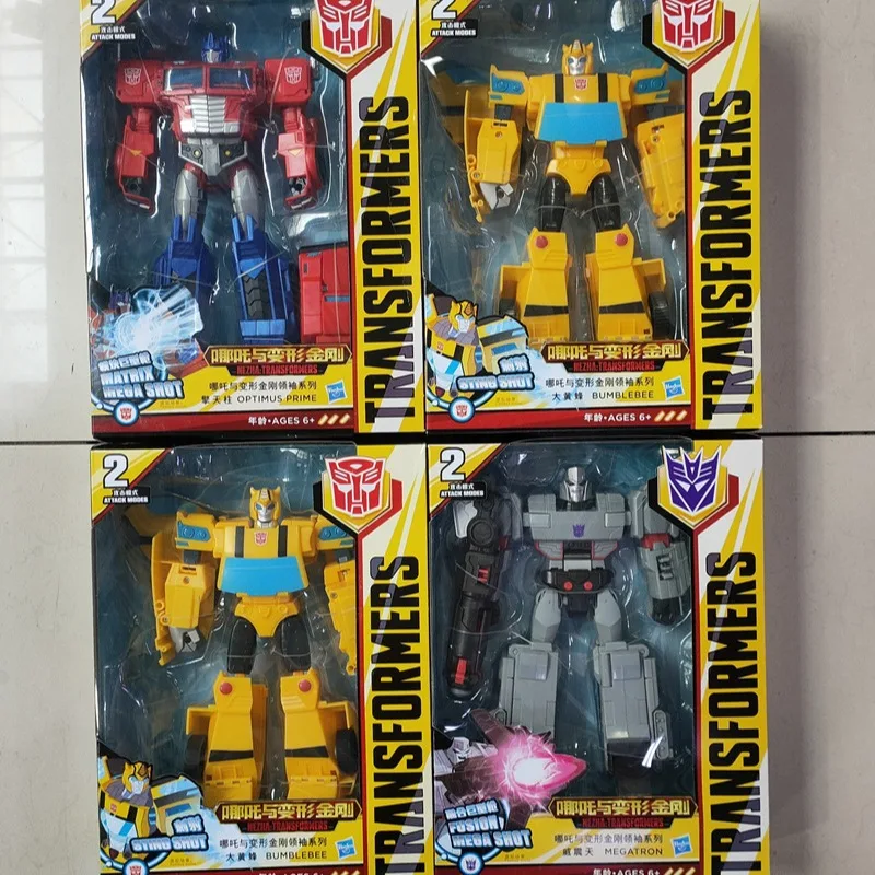 New Hasbro Transformers Toys Nezha Transformers Leader Megatron Bumblebee Optimus Prime 3C Movable Robot Action Figures