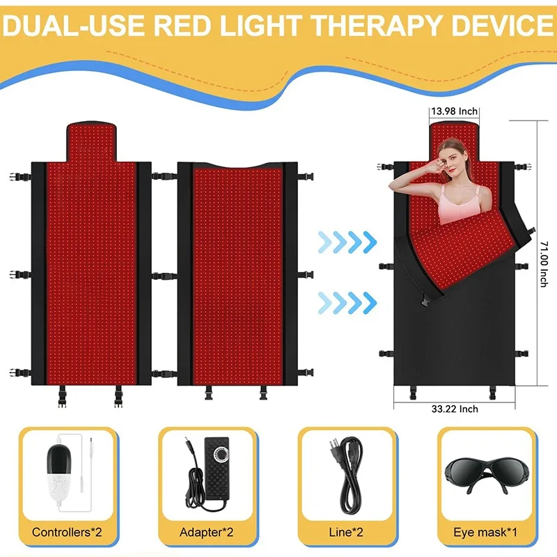 Heated Sauna Sleeping Bag with 660Nm Red & 850Nm near Infrared Light Therapy Blanket for Home Use - view 4