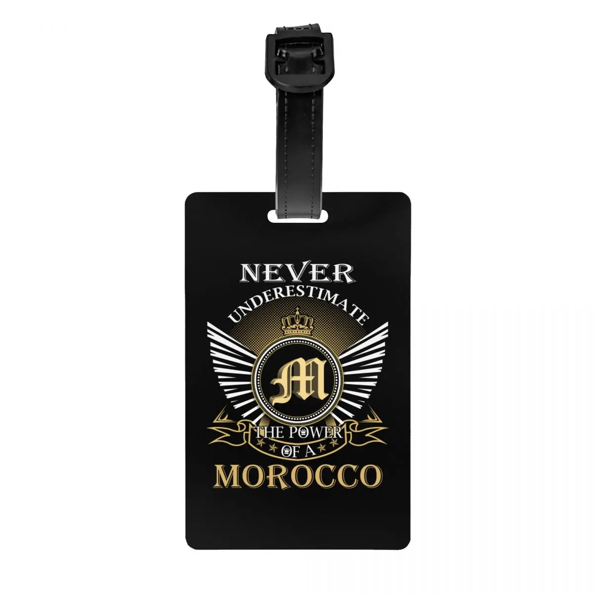 Never Underestimate Morocco Luggage Tag Privacy Protection Moroccan Proud Patriotic Baggage Tags Travel Bag Labels Suitcase