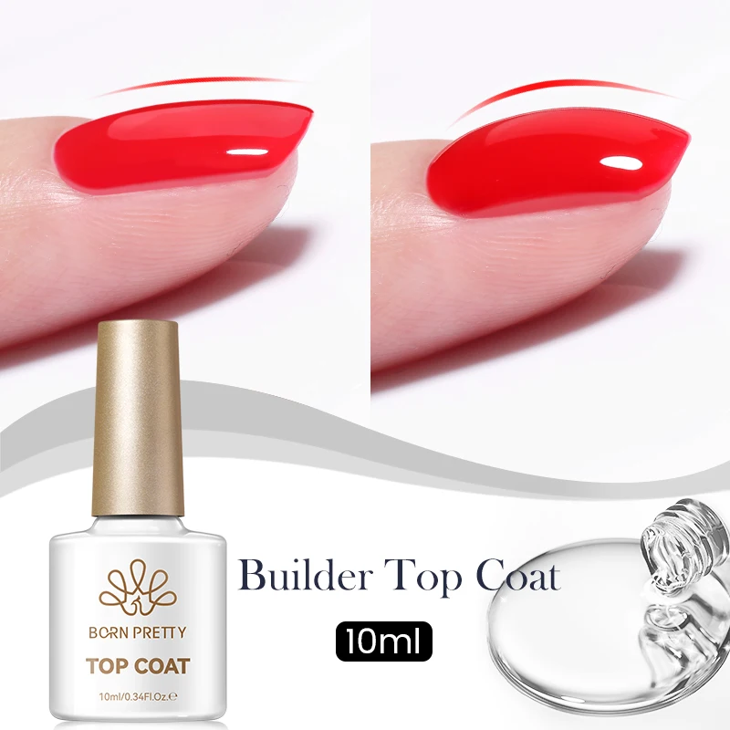 BORN PRETTY 10ml Clear Bulider Top Coat for Rubber Boomer Nails Design Use Shaping Thick Glossing Semi Permanent UV Gels Polish