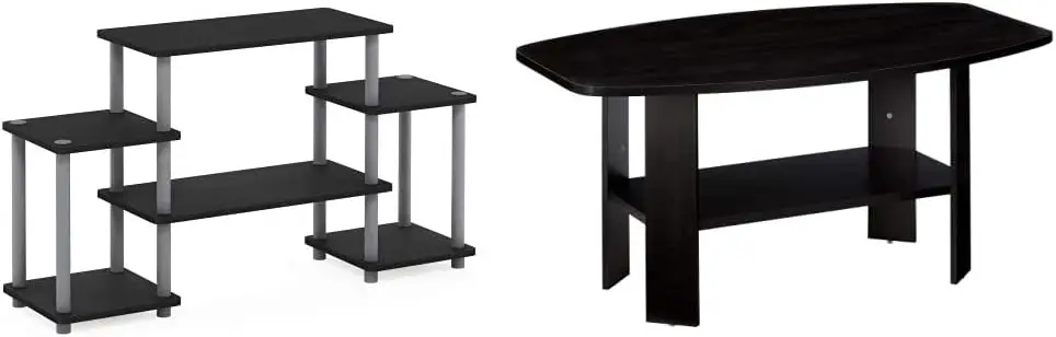 

Furinno Turn-N-Tube TV Stand and Coffee Table Set