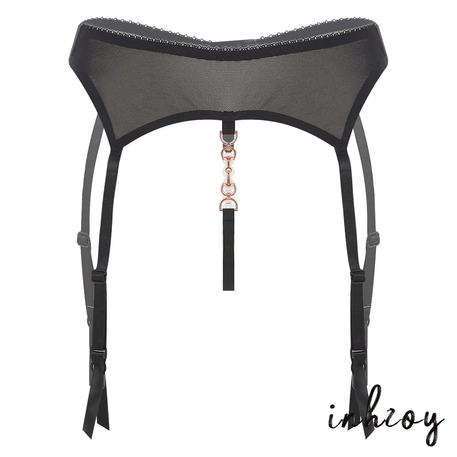 

Womens Floral Lace Thong Panties Faux Pearls on Crotch for Stimulating And Massaging T-back Briefs Underwear for Bedtime Games