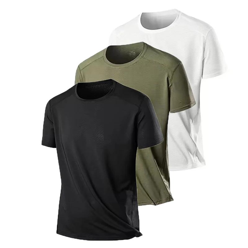 

Футболка для бега, мужские летние колготки для спортзала и фитнеса, быстросохнущая одежда, футбольный трикотаж, тренировочные топы для тренировок, футболки, спортивные футболки для мужчин