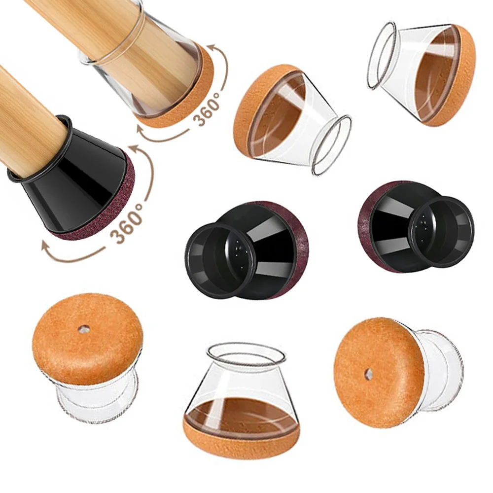 

24 Pcs Chair Leg Floor Protectors for Hardwood Floors Silicone Covers to Protect WoodFurniture Leg Caps No Noise
