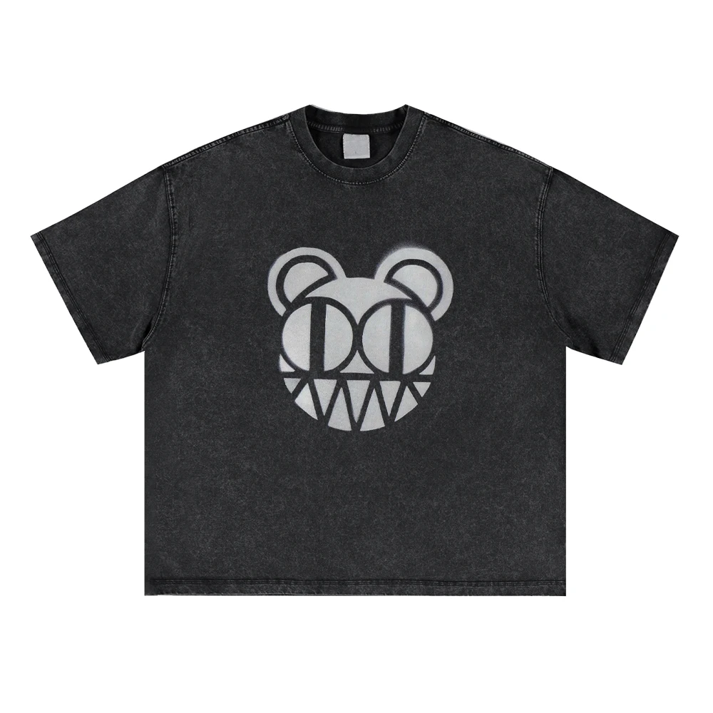 

Radiohead Classic Logo Graphic T-Shirt Washed Vintage Streetwear Short Sleeve Men Clothing Oversized T Shirts Hip Hop Rock Tees