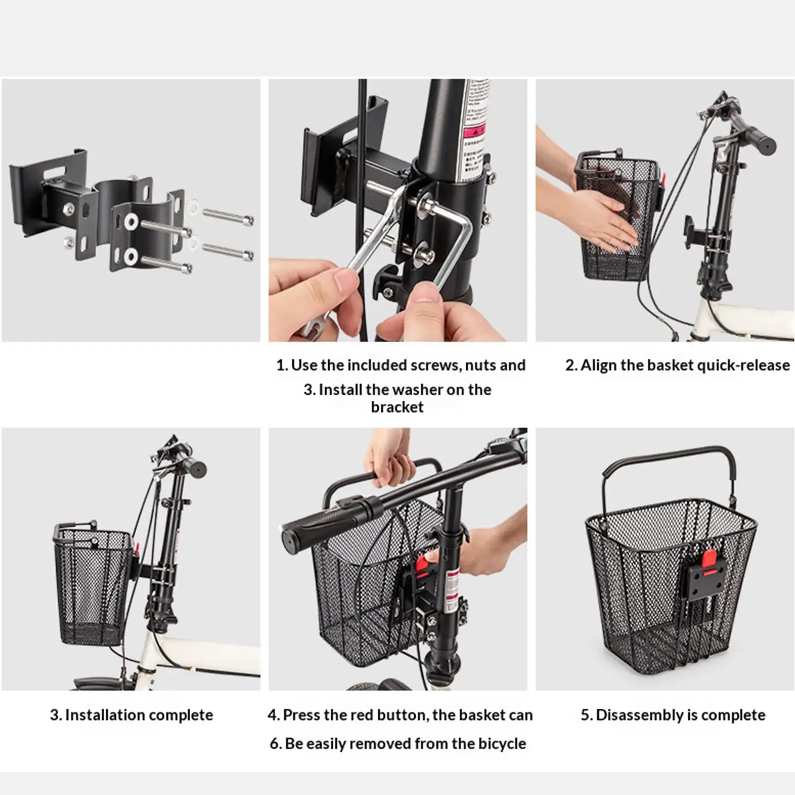 

Корзина для скутера, крепление на руль с ручкой, передняя корзина для электрического велосипеда, дорожный горный электрический скутер, велоспорт
