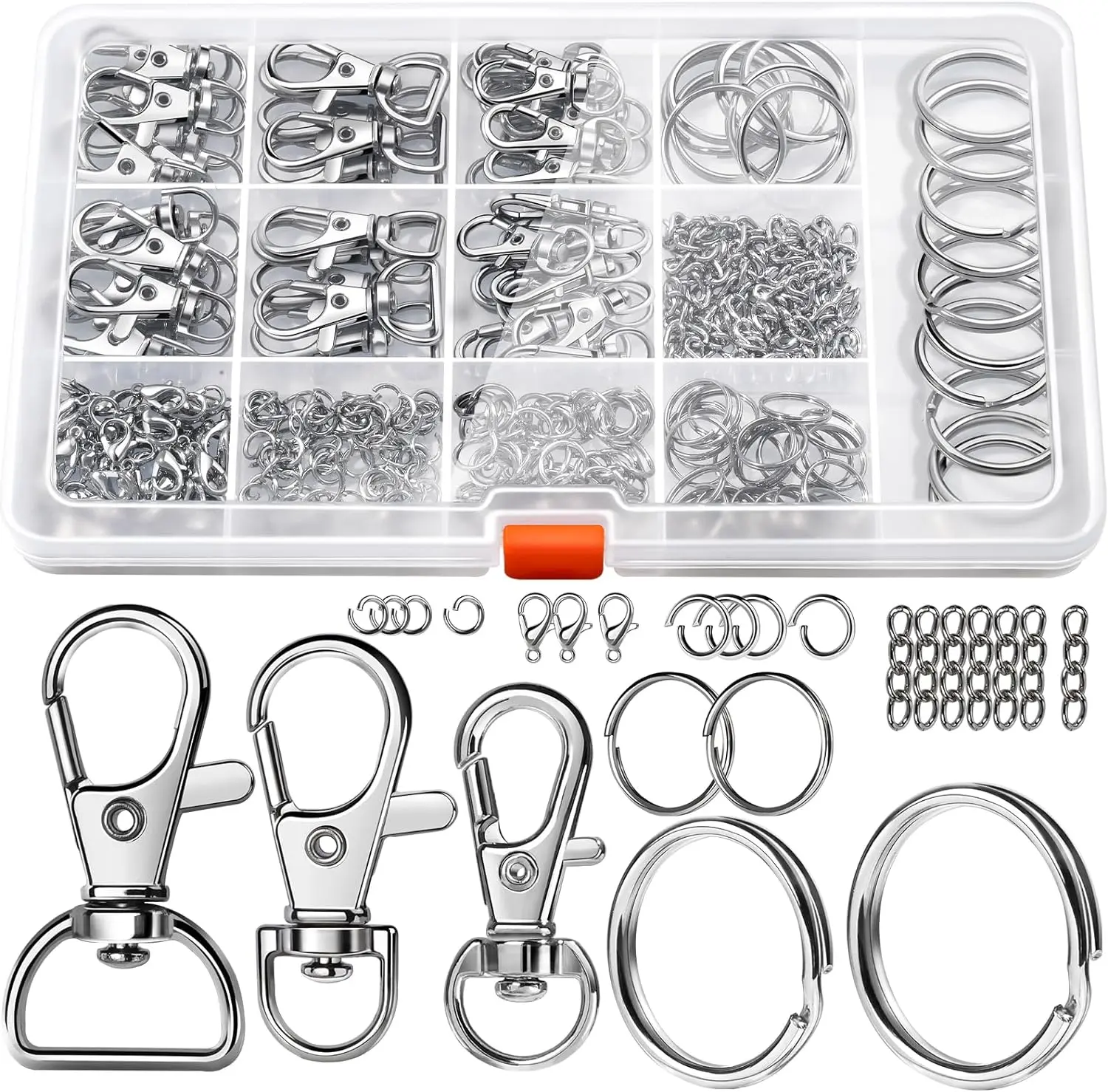 

265PCS Keychain Making Kit, Keychains Clips with Key Rings, Well Crafted Sturdy Key Chain Rings, Key Chain Making Kit, Keychain
