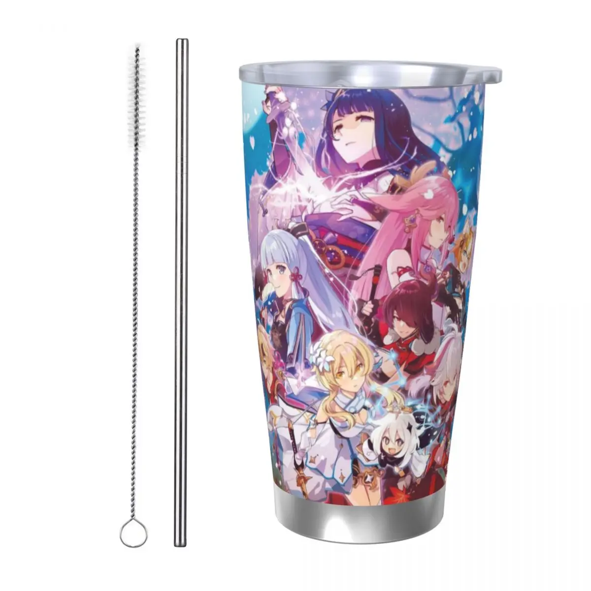 Hot Game Inazuma Eleven 20oz Stainless Steel Car Mug Straw Thermal Iced Travel Cup Vacuum Insulated Coffee Hot Cup