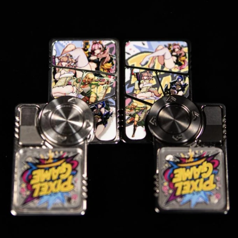 PGEDC Multi Playability Fidget Slider Mechanical Push Card Ratchet Slider Metal Button Stress Relief Fingertip Gyro DIY Toy