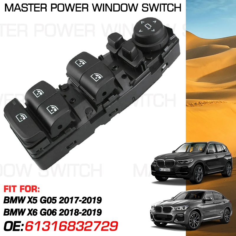 Electric Power Car Window Control Switch Button 61316832729 8 Pins For BMW X5 G05 2017-2019 BMW X6 G06 2018-2019 61319327036