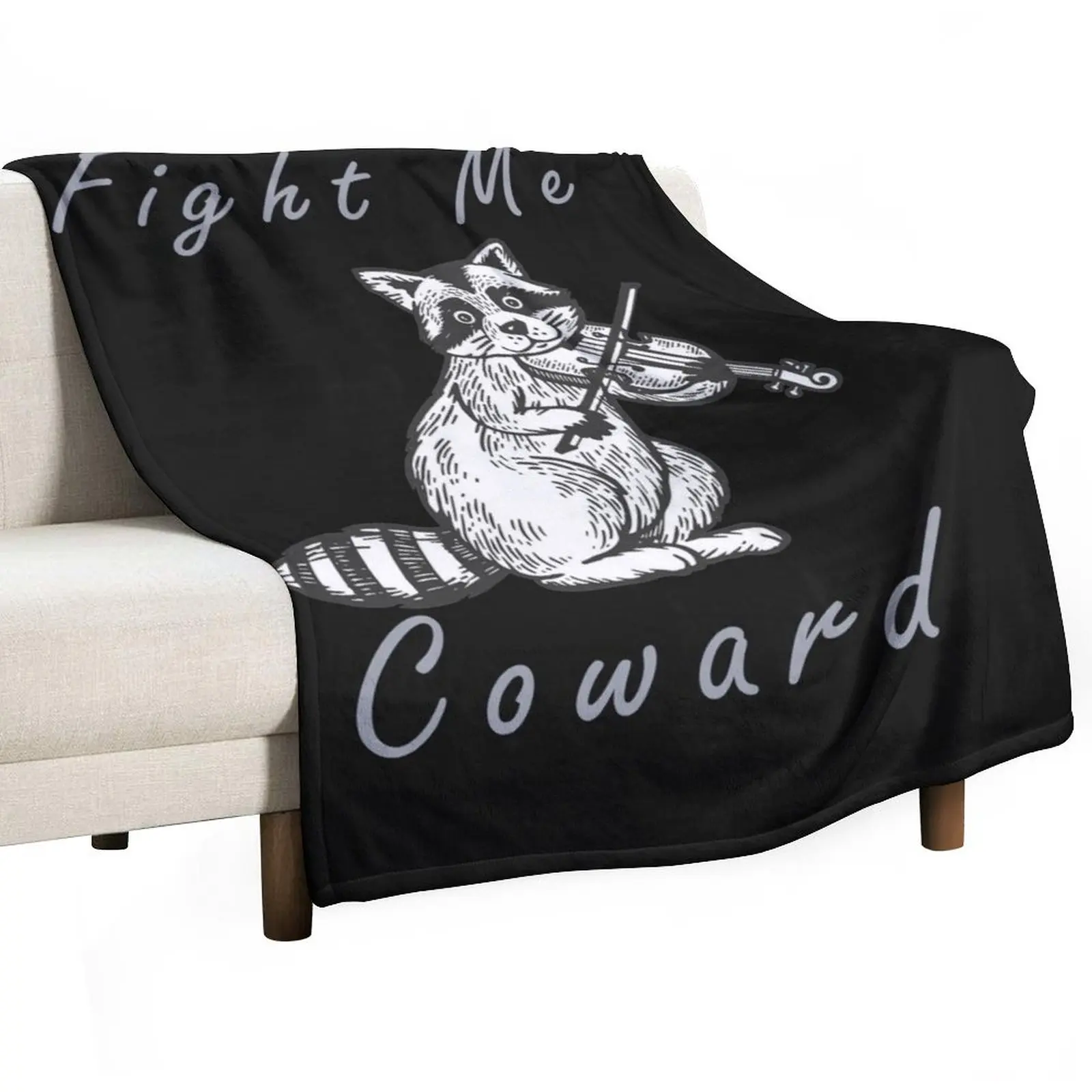 Fight Me Coward Throw Blanket Designers Comforter Cute Plaid Blankets