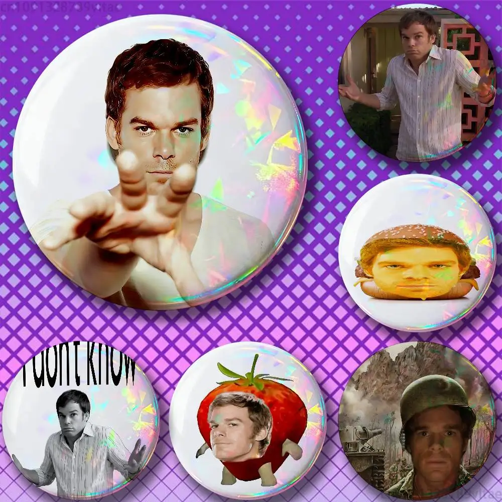 D-Dexter Morgan 25mm 75mm 44mm 58mm 32m Coin Badges Personalized Handmade Round Brooches Pins Accessory