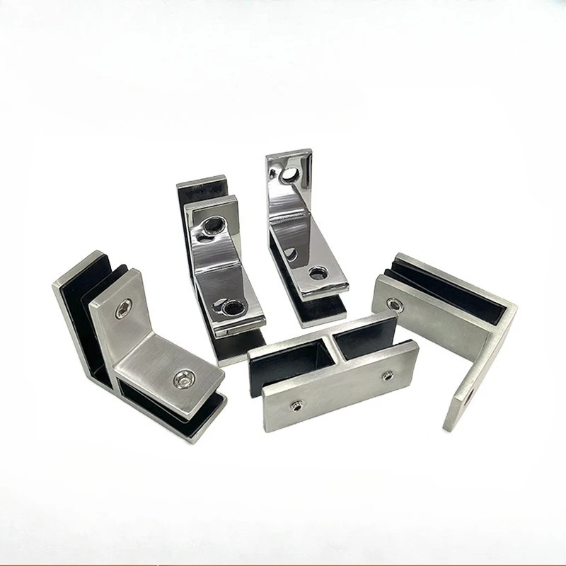 Marine Grade Railing Wall to Glass Clamp, Stainless Steel 316 Glass Bracket, Satin Finish Railing Glass Clamp Bracket for Fence