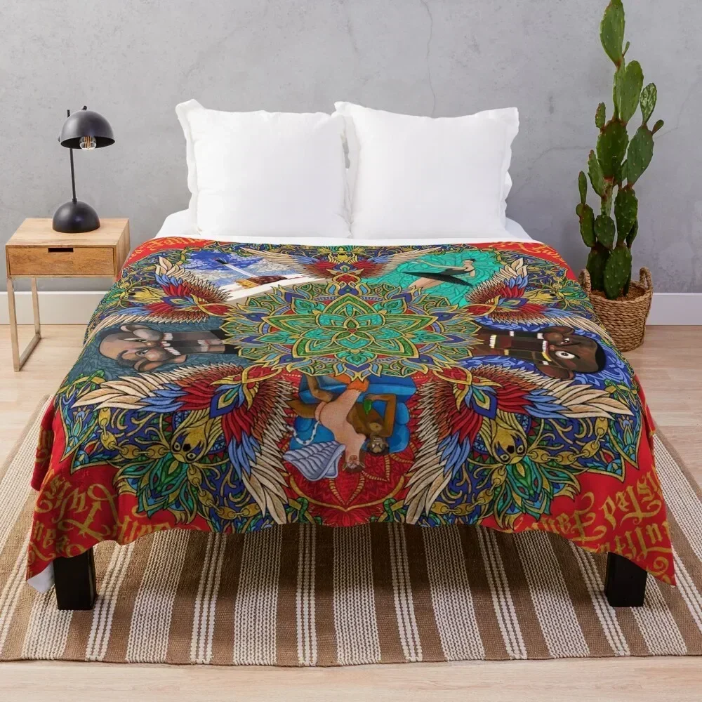 Mi hermosa manta de Mandala de fantasía retorcida oscura, mantas de playa más suaves y peludas para sofá