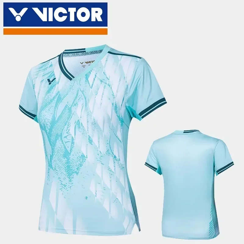 

2024 New VICTOR Victory Badminton Uniform Women's Quick-drying T-shirt Tennis And Table tennis Professional Competition Clothing