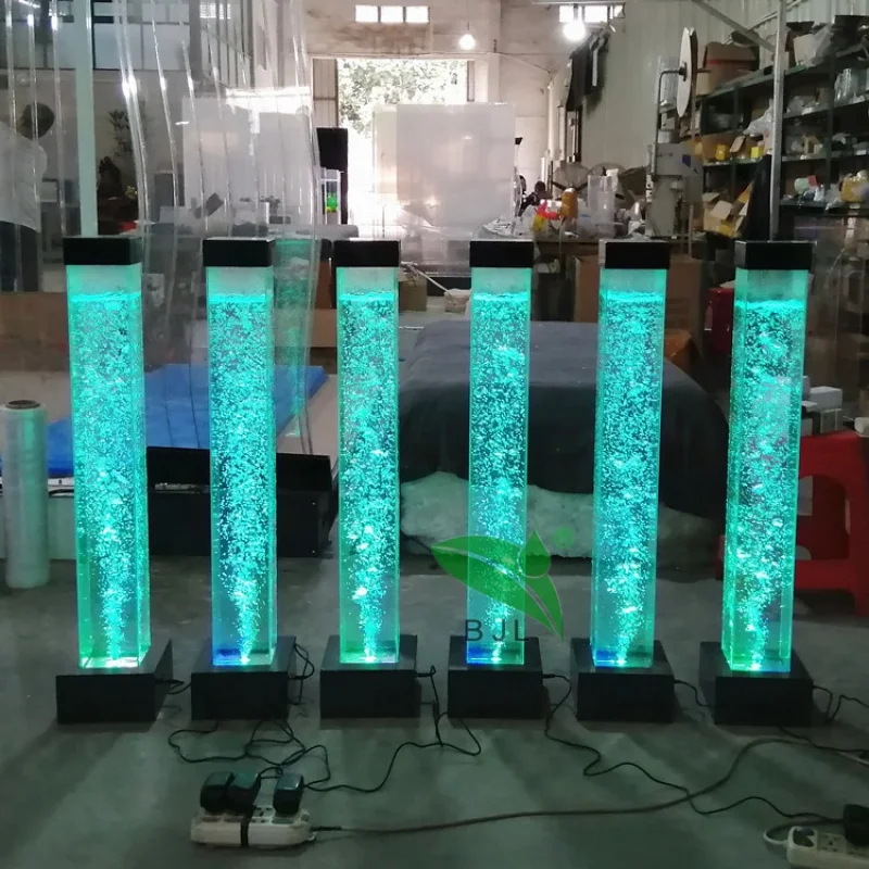 customized.party sensory changing color  square bubble column light tubes luminous furniture