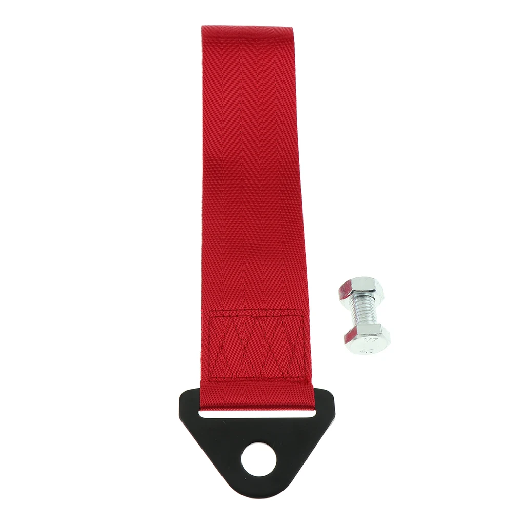 2 Tons LB ATV Towing Strap Loop with Hook Bolt Nylon Heavy Duty Red