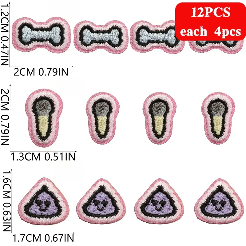 

Cartoon Love Fruit Embroidered Patches 10/12pcs Wholesale Small Size Handmade Patch Webbing Decorative Cloth Iron on Patches